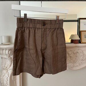 & Other Stories Linen Boxer Shorts Brown size 0
